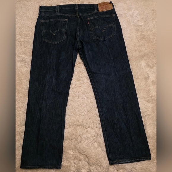 LEVI'S 501 Darkwash Original Fit Button Fly Men's Blue Jeans 42X30 - Picture 6 of 8